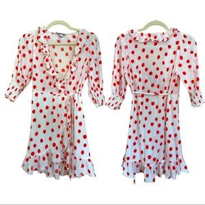 Rixo for Target Polka Dot Ruffle Wrap Dress XS